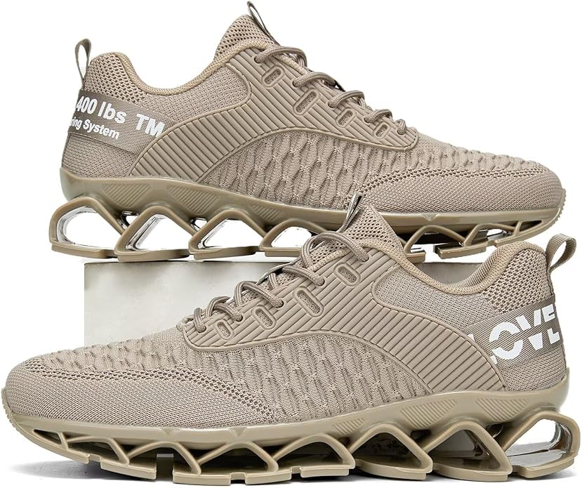 Vooncosir Men's Fashion Sneakers Breathable Mesh Running Shoes Blade Non Slip Soft Sole Casual Athletic Walking Shoes