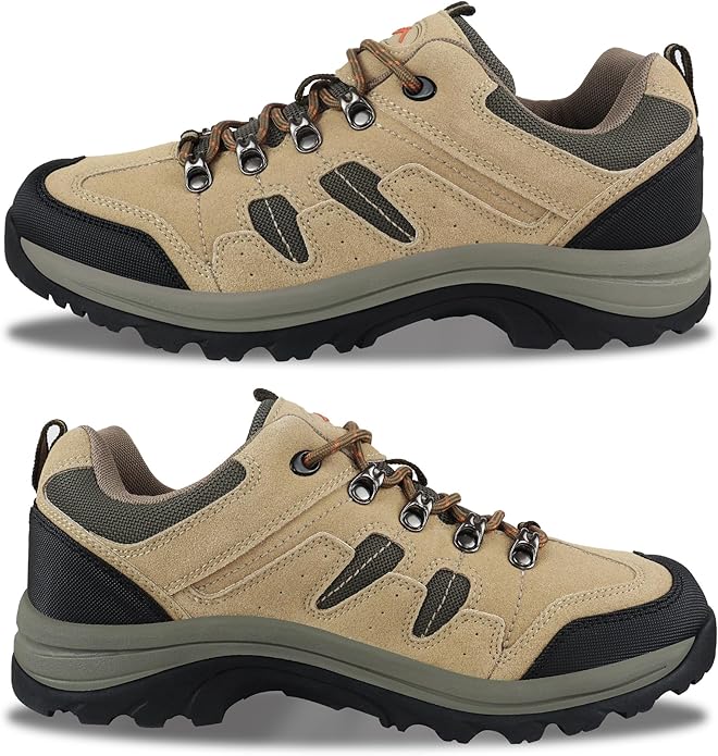 CC-Los Men's Waterproof Hiking Shoes Outdoor Comfortable Trekking Shoe Lightweight Working Sneaker