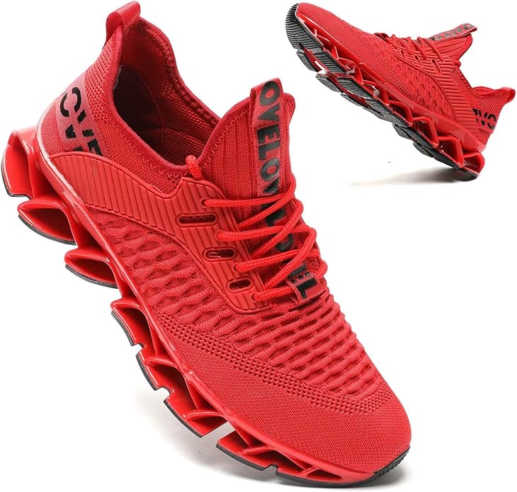 Vooncosir Men's Fashion Sneakers Breathable Mesh Running Shoes Blade Non Slip Soft Sole Casual Athletic Walking Shoes