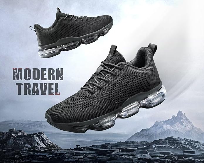 Men's Air Cushion Running Shoes Breathable Tennis Fashion Sneakers Non Slip Workout Casual Sport Shoes Gym Training Comfortable Walking Shoes