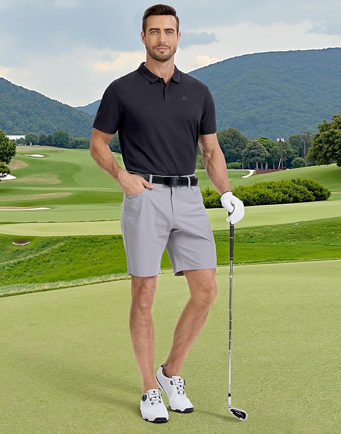 Pioneer Camp Men's Golf Shirt UPF 50+ Quick Dry Polo Shirts Short Sleeve Moisture Wicking Performance Tees Collar Work Shirts