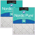 Nordic Pure 16x20x1 (Actual Size: 15 1/2 x 19 1/2 x 3/4) Pleated Air Filters MERV 14 Plus Carbon 2 Pack