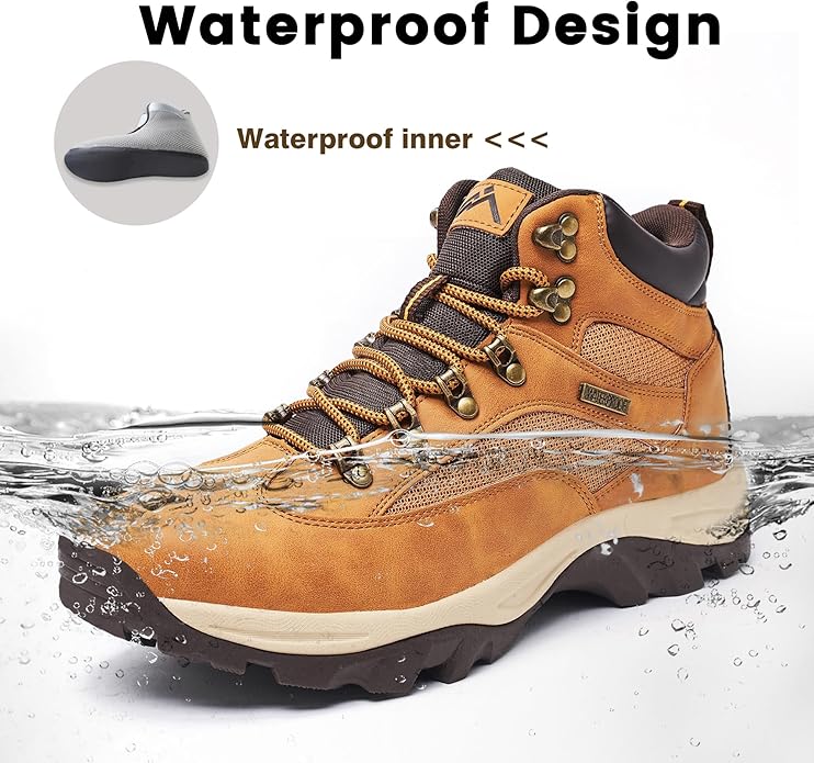 CC-Los Men's Waterproof Hiking Boots Outdoor Relaxed Fit Lightweight Size 7-13.5