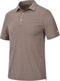 Tyhengta Men's Striped Shirt Short Sleeve Golf Polo Shirts