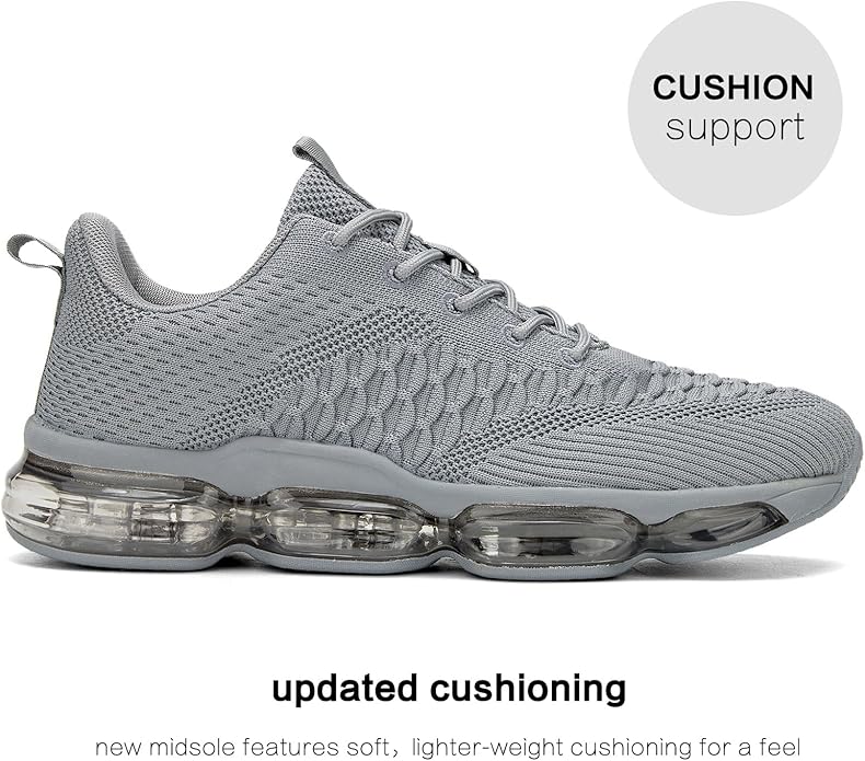 Men's Air Cushion Running Shoes Breathable Tennis Fashion Sneakers Non Slip Workout Casual Sport Shoes Gym Training Comfortable Walking Shoes