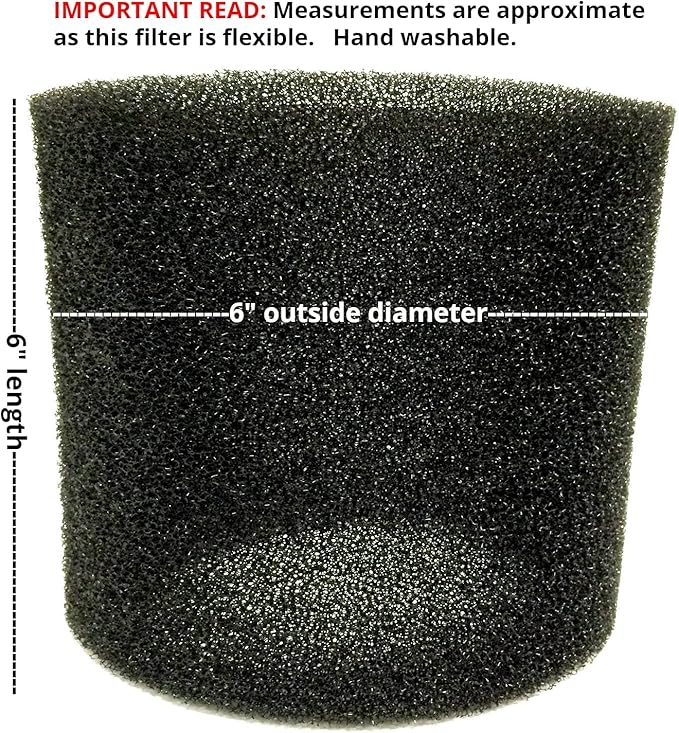 Vacuum Canister Filter Set for Wet/Dry Shop Vacuums – Includes Canister Filter, Foam Sleeve, 3 Dry Filter Discs, and Mounting Band Compatible with Shop-Vac, Craftsman, Ridgid, and More