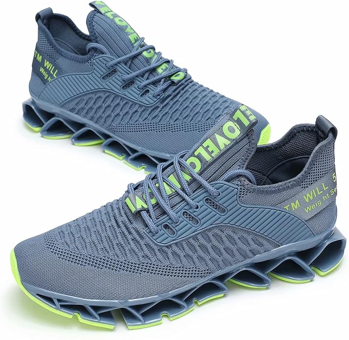 Vooncosir Men's Fashion Sneakers Breathable Mesh Running Shoes Blade Non Slip Soft Sole Casual Athletic Walking Shoes