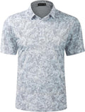 TAPULCO Mens Quick Dry Polo Shirts Camouflage Pattern Performance Athletic Lightweight Breathable Casual Golf Tshirts