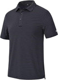 Tyhengta Men's Striped Shirt Short Sleeve Golf Polo Shirts