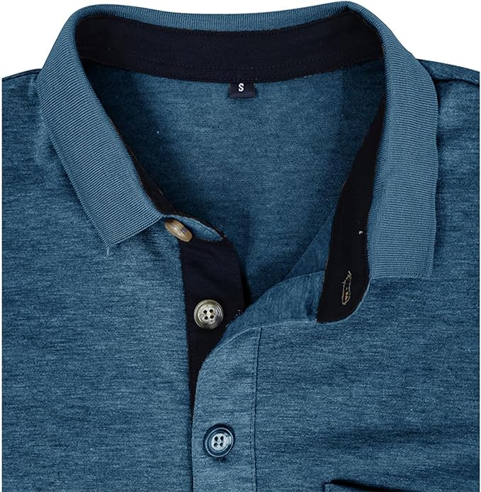 SEGANUP Men's Fashion Polo Shirts Short Sleeve Casual Cotton Golf Shirts Moisture Wicking Polo Shirt with Pocket
