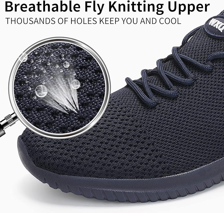WXQ Men's Running Shoes Comfortable Lightweight Breathable Walking Shoes Mesh Workout Casual Sports Shoes