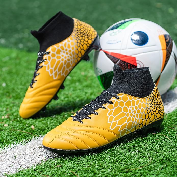Boys Girls Soccer Cleats Youth Training Football Cleats High-top Soccer Shoes for Little/Big Kid