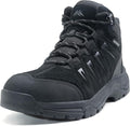 Men's Waterproof Hiking Boots Lightweight Comfortable Leather Mid Ankle Outdoor Trekking Boot
