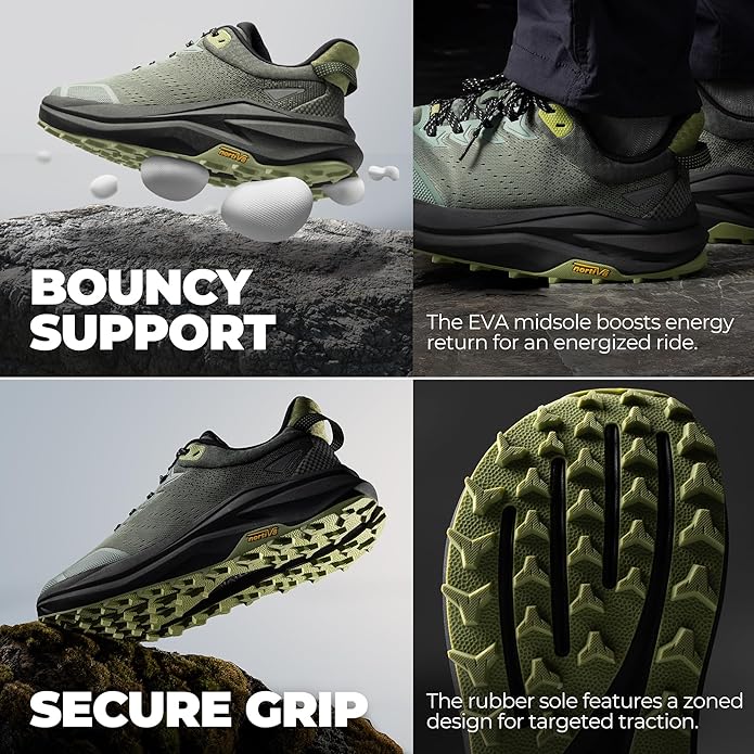 NORTIV 8 Men's Wide Toe Box Trail Running Shoes Cushion Walking Barefoot Tennis Workout Gym Cross Training Shoe Fashion Sneakers for Plantar Fasciitis Bunion