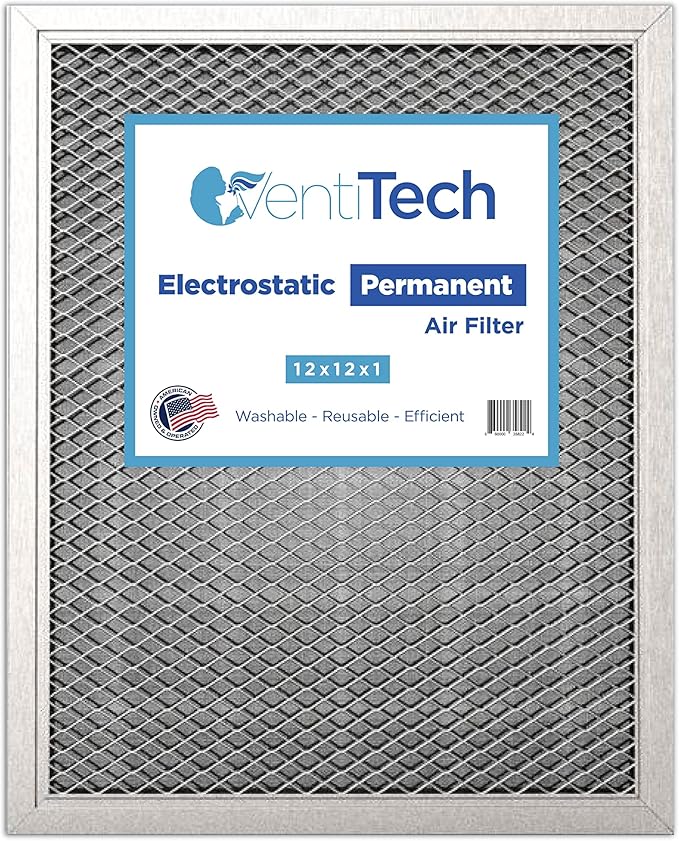 12x12x1 Washable Electrostatic Air Filter. Reusable HVAC & Furnace Air Filter