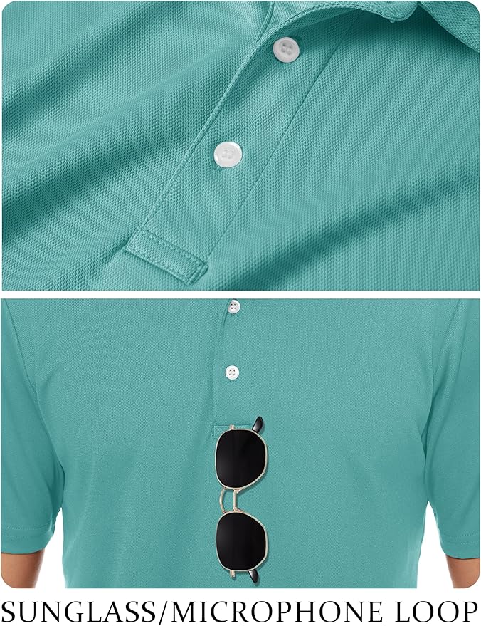 TACVASEN Mens Golf Shirt Dry Fit Mens Polo Shirts Short Sleeve Performance Golf Polos for Men with Collar Work Shirts