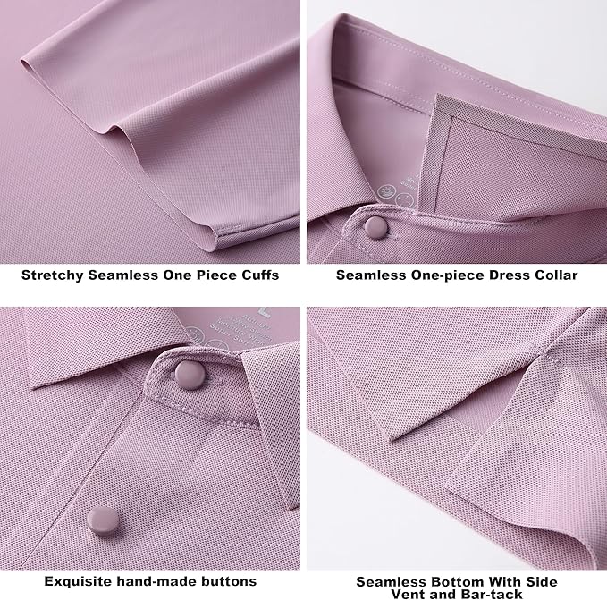 SAMERM Golf Shirts for Men Super Stretch Jacquard Dry Fit Golf Polo Moisture Wicking Short Sleeve Polo Shirts for Men