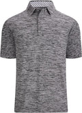 Damipow Premium Golf Shirts for Men Dry Fit Performance Polo Short Sleeve Collared Shirt