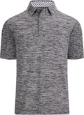Damipow Premium Golf Shirts for Men Dry Fit Performance Polo Short Sleeve Collared Shirt