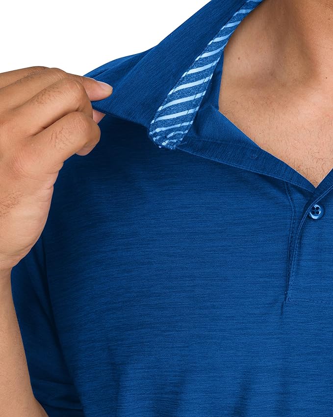 Three Sixty Six Golf Shirts for Men - Dry Fit Short-Sleeve Polo, Athletic Casual Collared T-Shirt