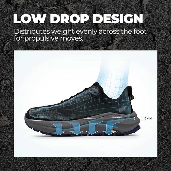 NORTIV 8 Men's Wide Toe Box Trail Running Shoes Cushion Walking Barefoot Tennis Workout Gym Cross Training Shoe Fashion Sneakers for Plantar Fasciitis Bunion