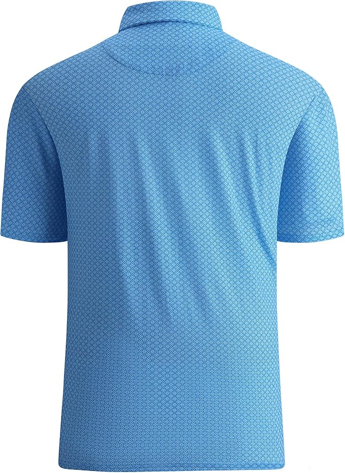 Damipow Premium Golf Shirts for Men Dry Fit Performance Polo Short Sleeve Collared Shirt