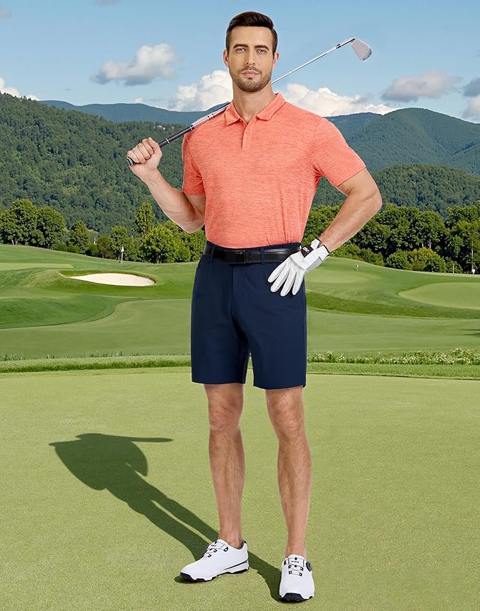 Pioneer Camp Men's Golf Shirt UPF 50+ Quick Dry Polo Shirts Short Sleeve Moisture Wicking Performance Tees Collar Work Shirts