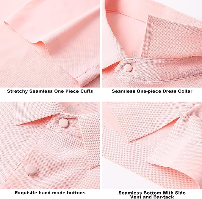 SAMERM Golf Shirts for Men Super Stretch Jacquard Dry Fit Golf Polo Moisture Wicking Short Sleeve Polo Shirts for Men