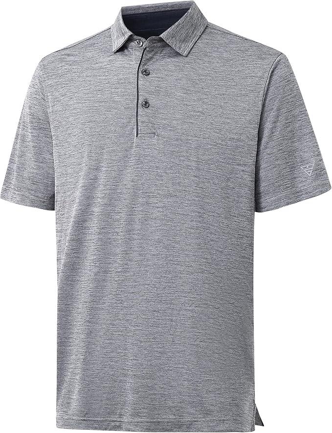 M MAELREG Golf Shirts for Men Short Sleeve Dry Fit Casual Striped Performance Moisture Wicking Collared Mens Polo Shirts