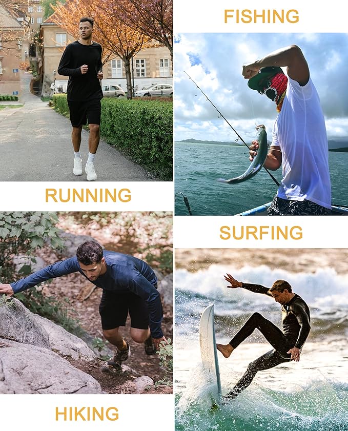 KEFITEVD Men's Short Sleeve UPF 50+ Sun Protection Shirts Quick Dry Rashguard Swim Shirt SPF Workout Fishing Athletic T-Shirt