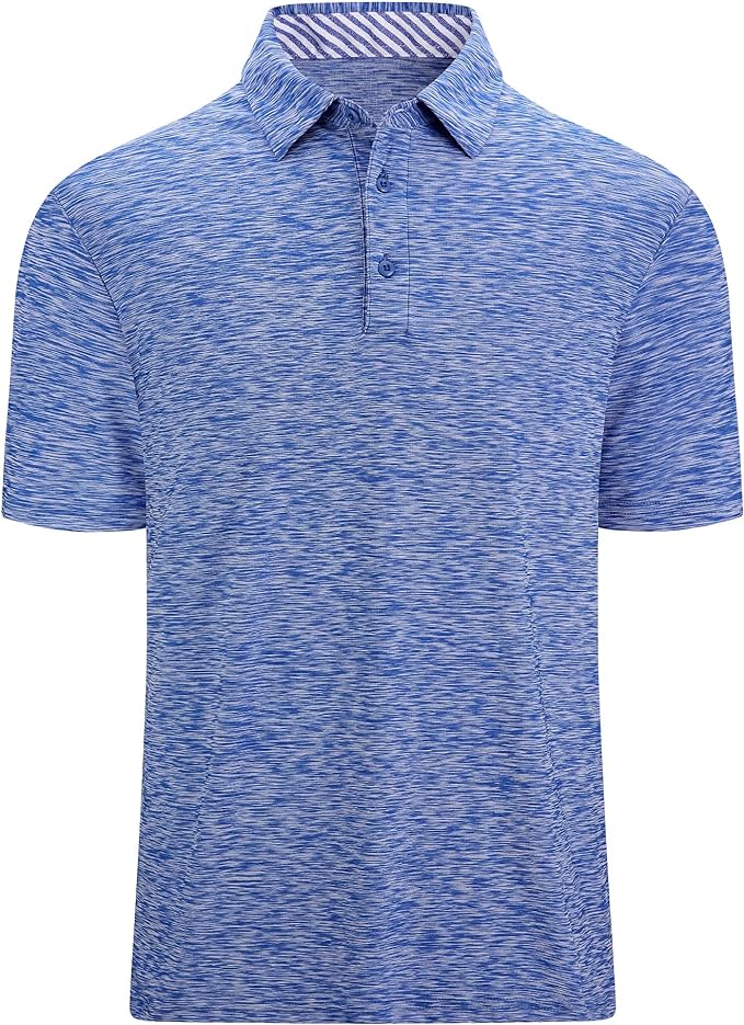 Damipow Premium Golf Shirts for Men Dry Fit Performance Polo Short Sleeve Collared Shirt