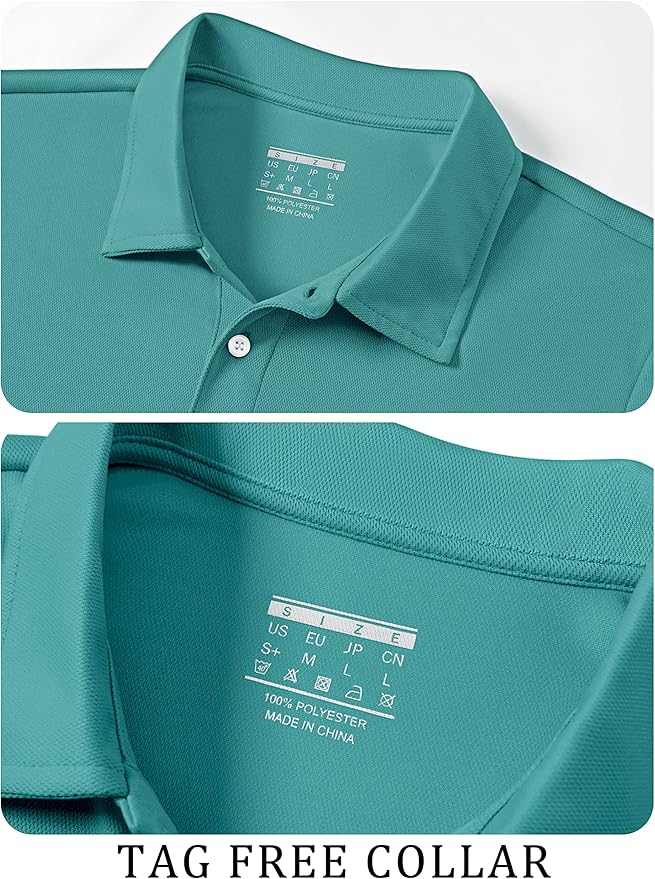 TACVASEN Mens Golf Shirt Dry Fit Mens Polo Shirts Short Sleeve Performance Golf Polos for Men with Collar Work Shirts