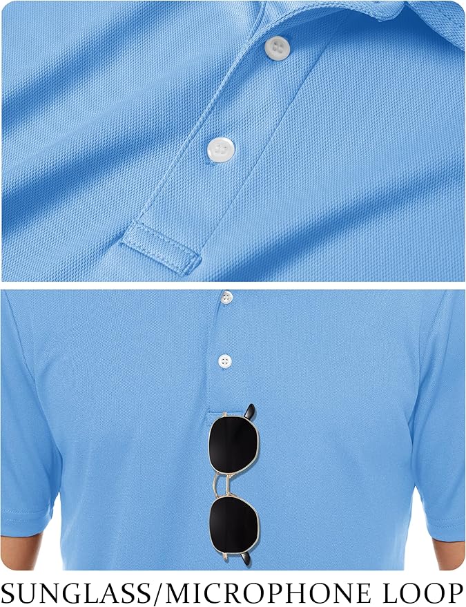 TACVASEN Mens Golf Shirt Dry Fit Mens Polo Shirts Short Sleeve Performance Golf Polos for Men with Collar Work Shirts