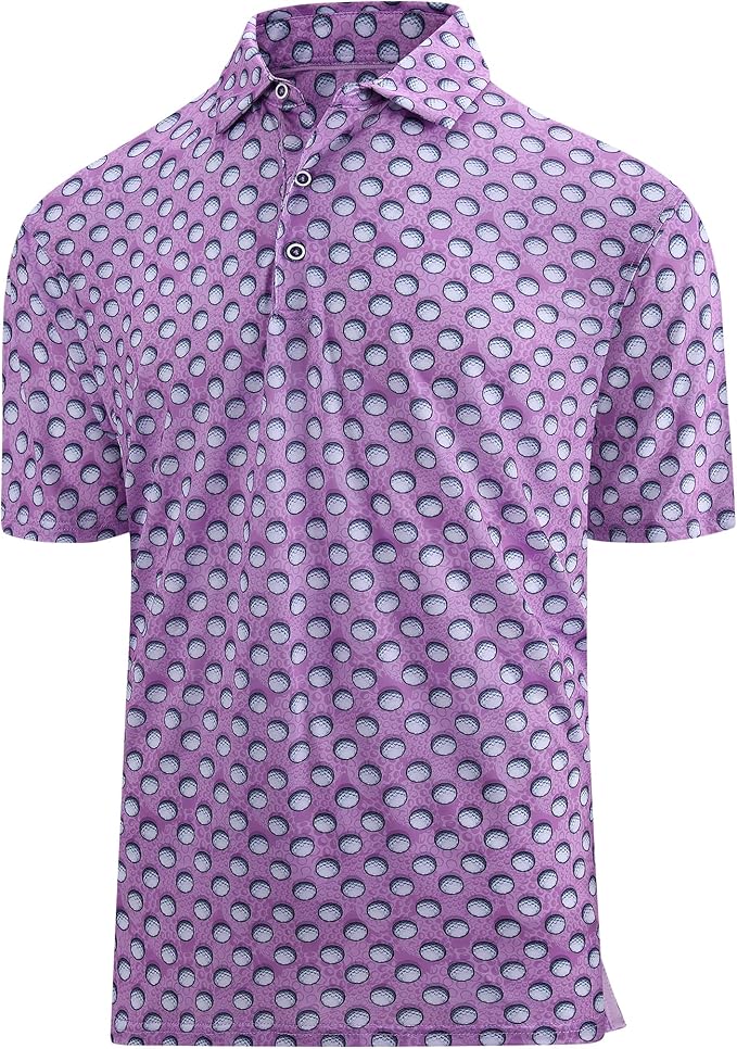 Damipow Premium Golf Shirts for Men Dry Fit Performance Polo Short Sleeve Collared Shirt
