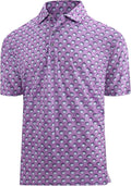 Damipow Premium Golf Shirts for Men Dry Fit Performance Polo Short Sleeve Collared Shirt