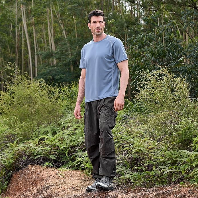 FitVille Men's Wide Hiking Shoes Water Repellent Trekking Trails Outdoor Sneakers Cushioned Lightweight Walking Running Shoes with Arch Support