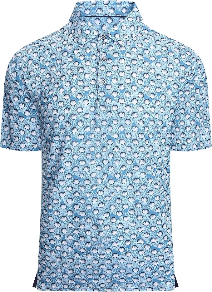 Damipow Premium Golf Shirts for Men Dry Fit Performance Polo Short Sleeve Collared Shirt