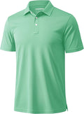 MAGCOMSEN Men's Polo Shirts 3 Buttons Casual Work T Shirts Quick Dry Short Sleeve Golf Shirt Pique Jersey Outdoor Performance