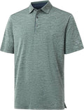 M MAELREG Golf Shirts for Men Short Sleeve Dry Fit Casual Striped Performance Moisture Wicking Collared Mens Polo Shirts
