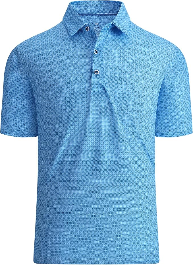 WARHORSEE Golf Polo Shirts for Men Short Sleeve Wrinkle Free 4 Way Stretch Moisture Wicking Performance Collared Tshirts