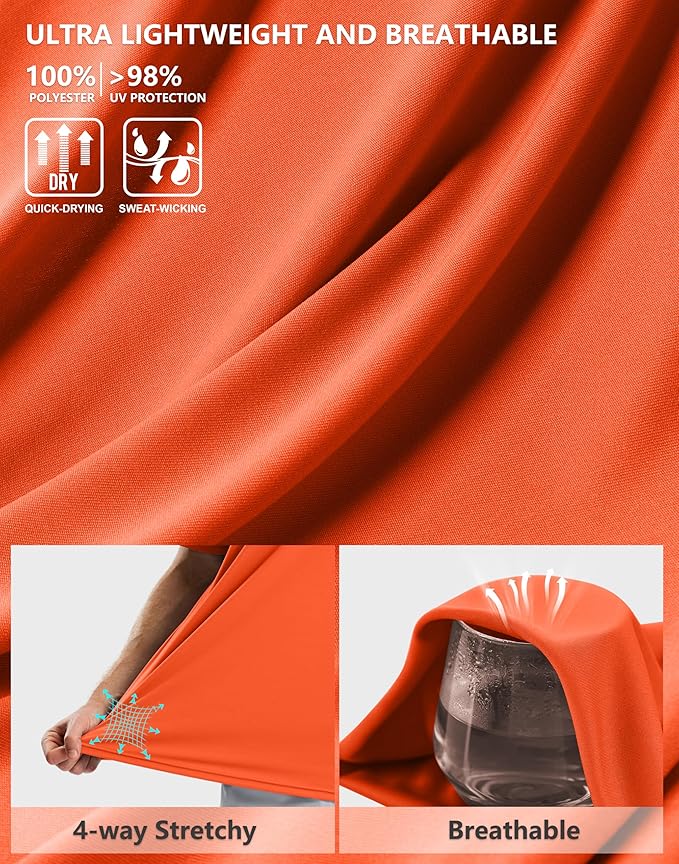 Pudolla Men's Workout Running T-Shirts Lightweight Quick Dry Athletic Gym Shirts for Men Short Sleeve Sport Tee Tops