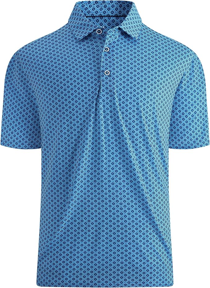 WARHORSEE Golf Polo Shirts for Men Short Sleeve Wrinkle Free 4 Way Stretch Moisture Wicking Performance Collared Tshirts