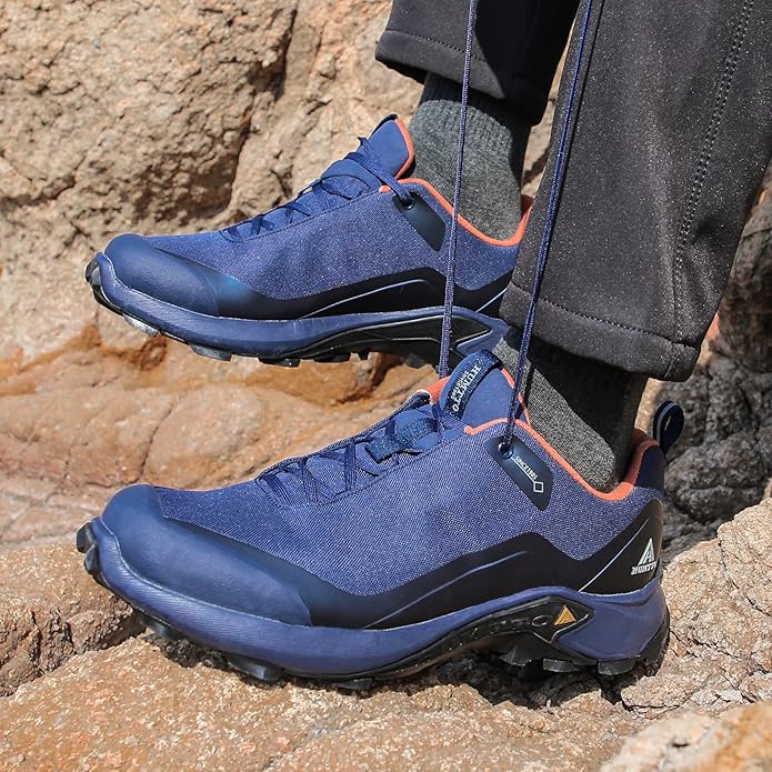HUMTTO Men's All-Terrain Waterproof Hiking Shoes Lightweight Breathable Trekking Anti Slip Outdoor Trails Shoes