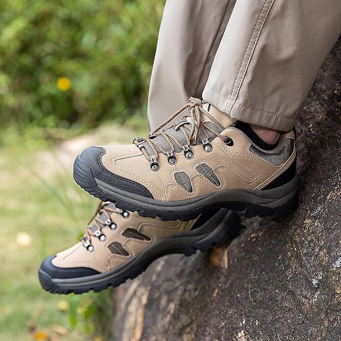 CC-Los Men's Waterproof Hiking Shoes Outdoor Comfortable Trekking Shoe Lightweight Working Sneaker