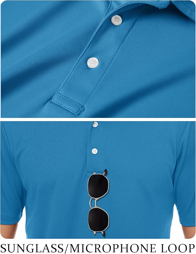 TACVASEN Mens Golf Shirt Dry Fit Mens Polo Shirts Short Sleeve Performance Golf Polos for Men with Collar Work Shirts