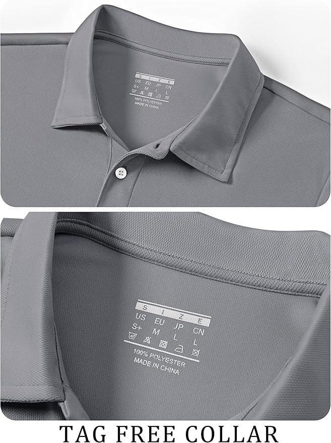 TACVASEN Mens Golf Shirt Dry Fit Mens Polo Shirts Short Sleeve Performance Golf Polos for Men with Collar Work Shirts