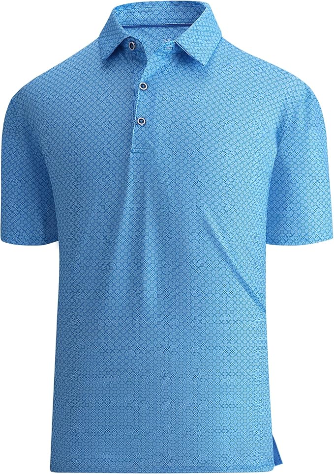 Damipow Premium Golf Shirts for Men Dry Fit Performance Polo Short Sleeve Collared Shirt