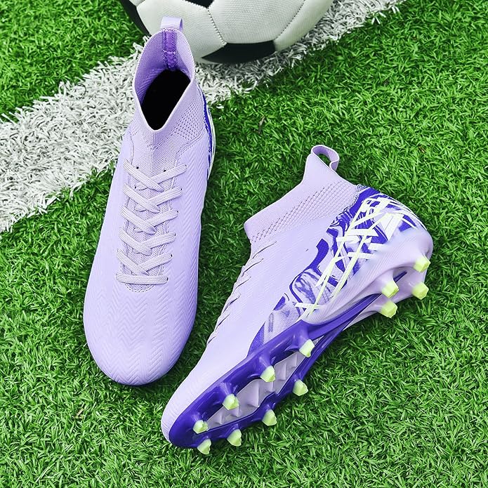 Indoor Soccer Cleats Mens Womens Turf Soccer Cleats Wide Socer Shoes FG AG TF High Ankle Football Boots