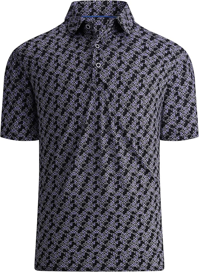 WARHORSEE Golf Polo Shirts for Men Short Sleeve Wrinkle Free 4 Way Stretch Moisture Wicking Performance Collared Tshirts