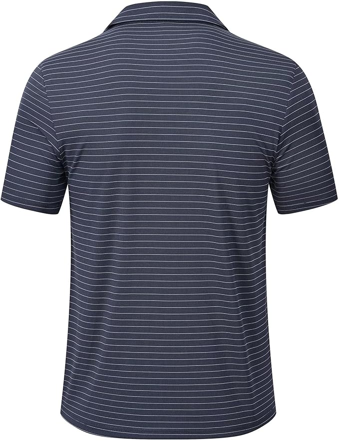 Tyhengta Men's Striped Shirt Short Sleeve Golf Polo Shirts